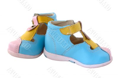 Baby`s summer leather boots.