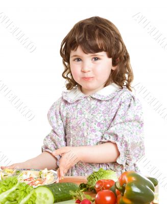 daughter cooking at the kitchen