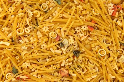 Mixed noodles background