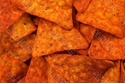 Hot corn chips background