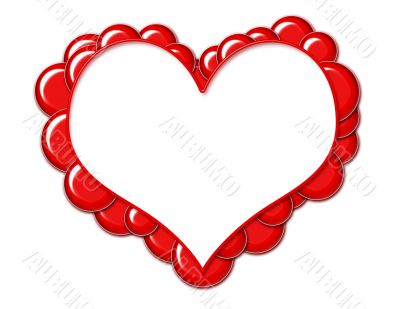 Heart Frame with Red Bubbles