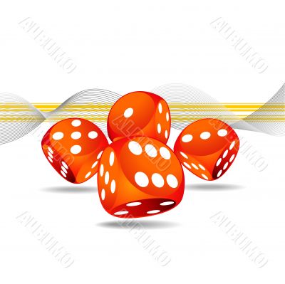 gambling illustration with four red dice