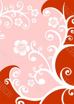 red floral background