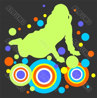 girl and abstract pattern