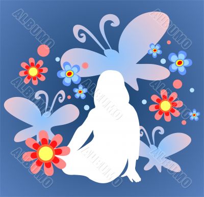 butterflies and girl