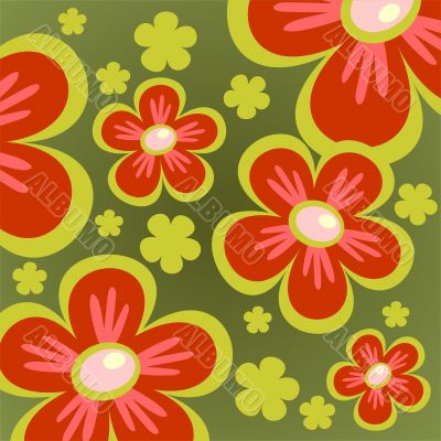 green flower background
