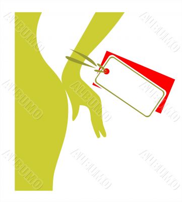 woman with price tag