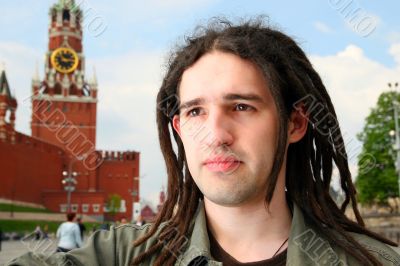 Young man with dreadlock hair.