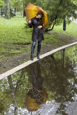girl under a umbrella
