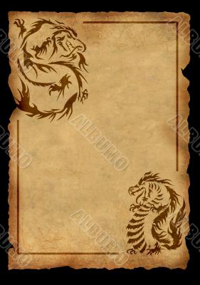 Sheet of ancient parchment