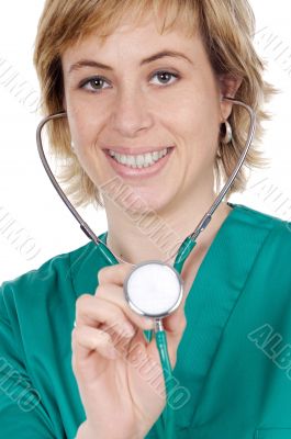 Girl doctor with stethoscope