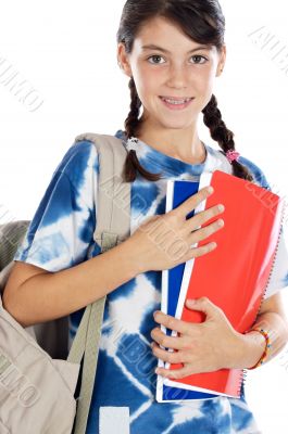 adorable girl studying