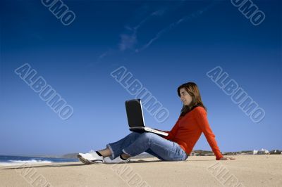 Working on the beach