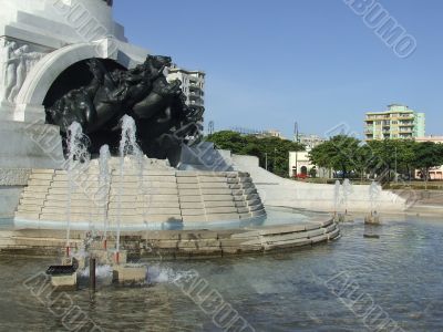 Fountain in a monument in the Havana Bay Tunnel entrance