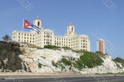 National Hotel and Cuban Flag