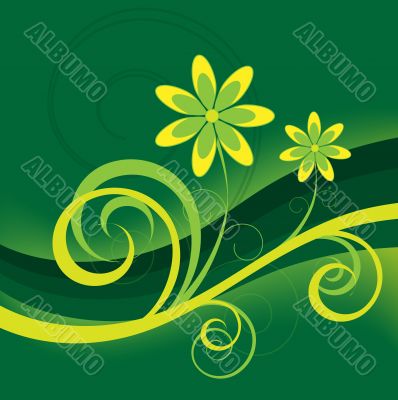 Green Abstract Flower Background