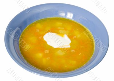 Plate with soup