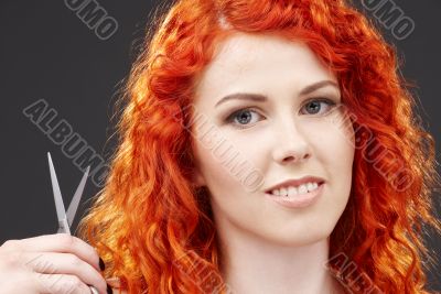 redhead with scissors 2