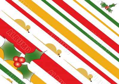 Vector background with mistletoe and rats