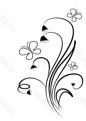floral alement with butterfly