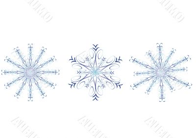 Three vector snowflakes