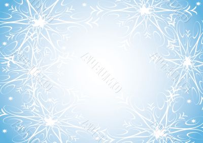  snowflakes on blue background