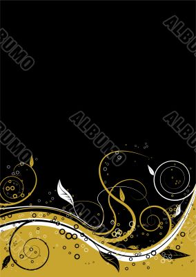 floral abstract gold