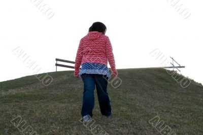 Girl Climbing Hill