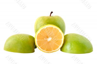 Green apple and lemon