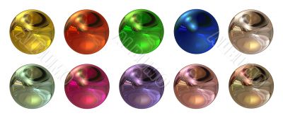 set of glass spheres