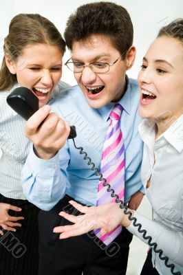 Shouting in telephone receiver