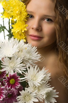woman with flowers