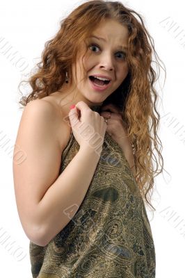 frightened model