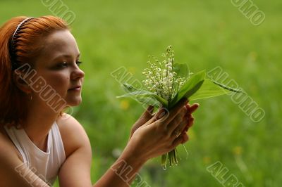 The girl with lilies of the valley