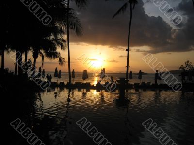 Sunset from Krabi hotel pool