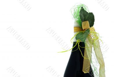 Bottle of wine with a ribbon