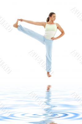 yoga standing on white sand #2