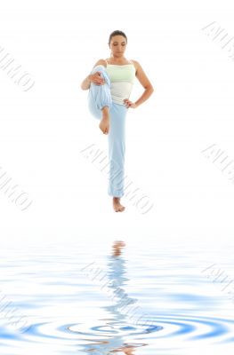 yoga standing on white sand #3