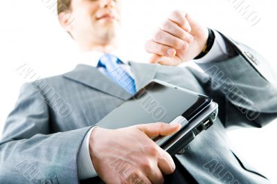 Businessman with laptop
