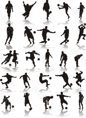 silhouettes of footballers