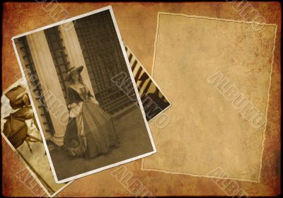 Grunge background - collage in retro style