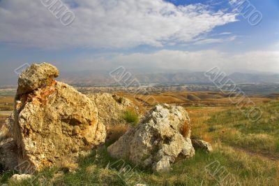 Huge stones.