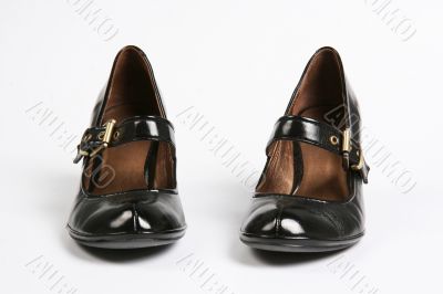 female black varnished shoes