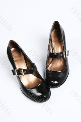 female black varnished shoes