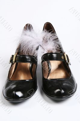female black varnished shoes