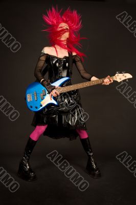 Rock girl shaking her head