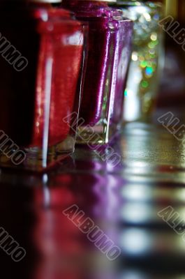 Colorful reflection of nail polish