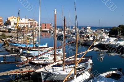 Fishing boats in harbour, Sardinia, Stintino