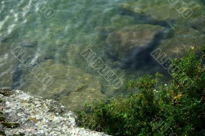 Stones in water