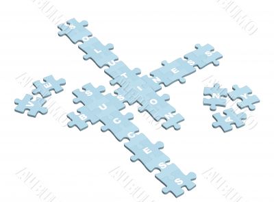 Business crossword from slices of a puzzle